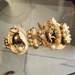 Vintage Gold and Brown Women's Bracelet